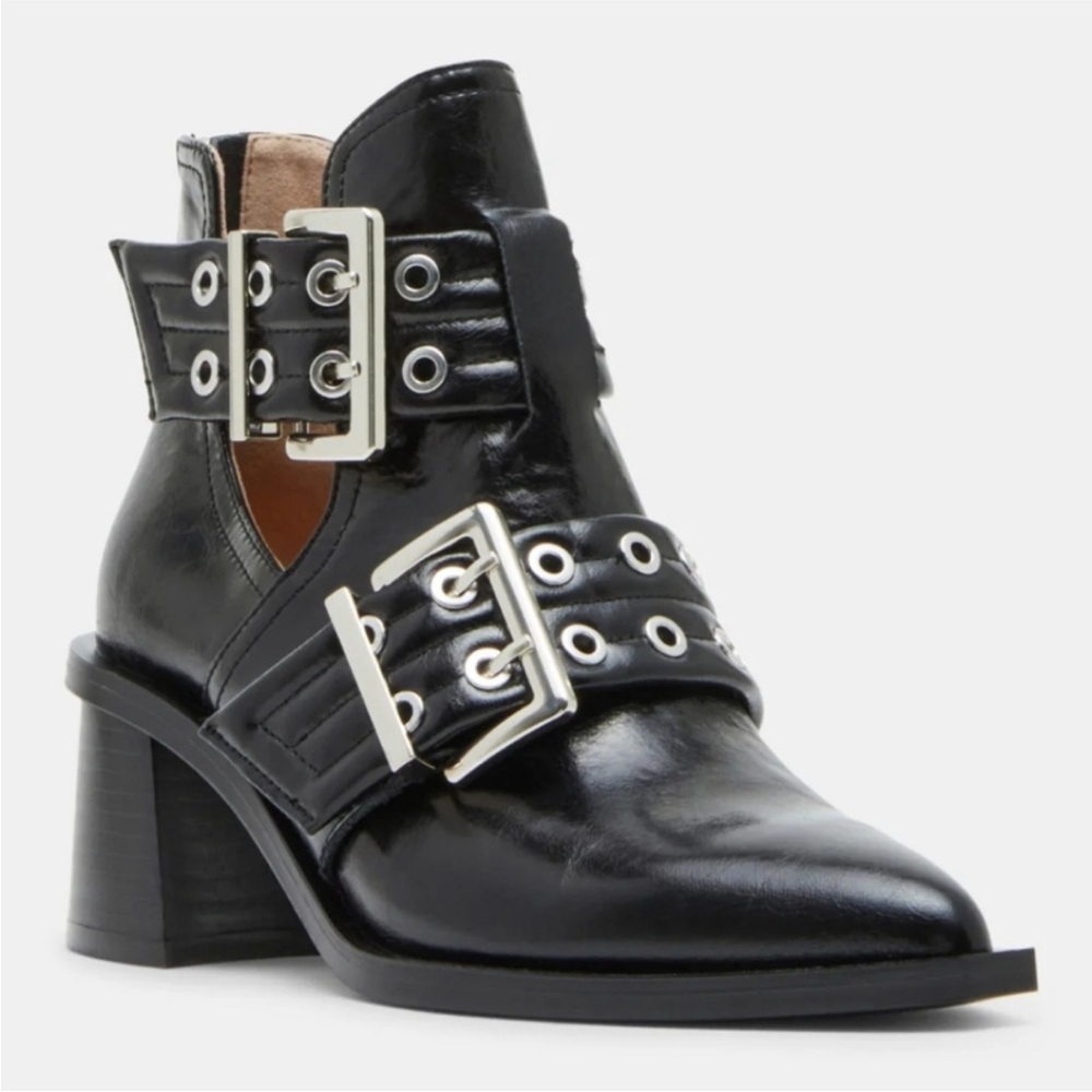 Steve Madden “Grazia” Black Moto Booties